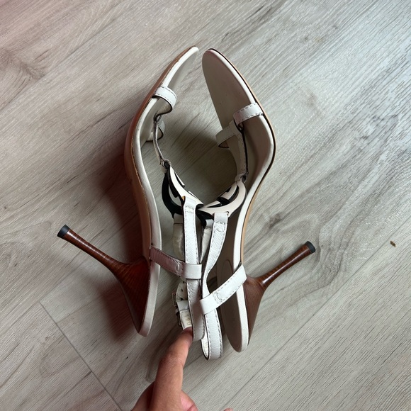 AUTHENTIC GUCCI White Interlocking GG Strappy Sandal Heels Size 10 - Picture 6 of 8